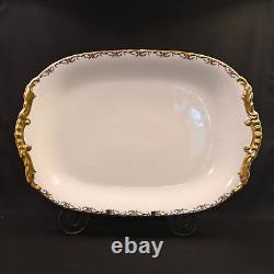 Limoges Vignaud Serving Platter 19X13 The Meuse Red Yellow Blue Gold 1911-1920