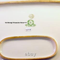 Limoges Vignaud Serving Platter 19X13 The Meuse Red Yellow Blue Gold 1911-1920