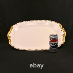 Limoges Vignaud Serving Platter 19X13 The Meuse Red Yellow Blue Gold 1911-1920