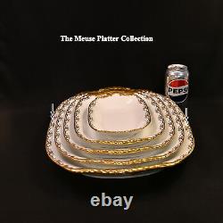 Limoges Vignaud Serving Platter 19X13 The Meuse Red Yellow Blue Gold 1911-1920