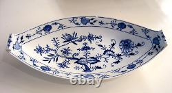 Meissen Blue Onion Oval Serving Platter Curled Handles 15 3/8 L x 7 1/2 W