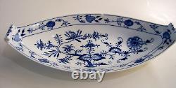 Meissen Blue Onion Oval Serving Platter Curled Handles 15 3/8 L x 7 1/2 W