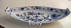 Meissen Blue Onion Oval Serving Platter Curled Handles 15 3/8 L x 7 1/2 W