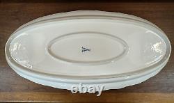 Meissen Indian Flower Painting Coral Red Oval 23 5/8 Fish Serving Platter