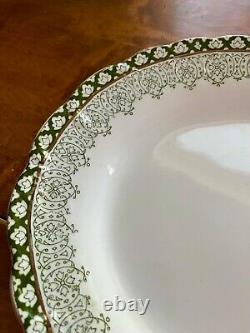 Mercer Waldorf Antique Green Transferware Platter China Large Porcelain 12 x 17