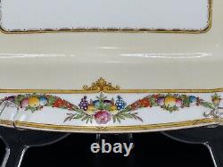 Minton STRATFORD Large Porcelain Square Serving Platter B1121 Garland Yellow Rim