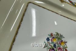 Minton STRATFORD Large Porcelain Square Serving Platter B1121 Garland Yellow Rim