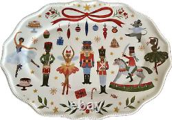 NEW Sunny & Ted Nutcracker Oval Serving Platter Tray 16x11.5 like Anthro Rifle