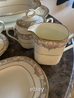 Noritake Bone China Barrymore 7 Serving Pcs Gravy Sugar Creamer Platters Bowl