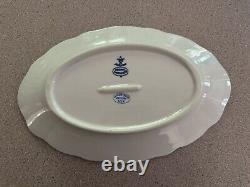 Pair Vtg ZWIEBELMUSTER Czekoslovakia Blue Onion Oval Serving Platters Scalloped