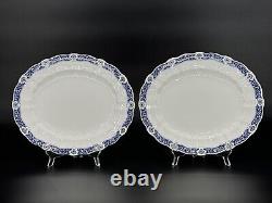 Pair of (2) Royal Crown Derby Milldale Gold Oval 12 Serving Platters A. 1326