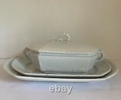 Powell Bishop Ironstone China Large Serving Platters & Covered Tureen 1800's