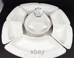 Princess House Pavillion 15 Serving Platter With 4 Relish Dishes & Lidded Bowl