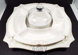 Princess House Pavillion 15 Serving Platter With 4 Relish Dishes & Lidded Bowl