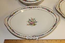 R&C Limoges France Raynaud China 6 Serving Platter Bowl Teapot White/Gold Floral