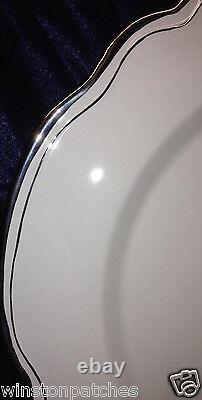 Ralph Lauren China Continental 15 Serving Platter White With Platinum Trim