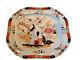 Rare 1800s Imperial Meat Platter Imari Bold Colors 18x21 Footed Ironstone