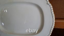 Rare Coalport Bone China England Gold & White Cirencester Platter Rectangular