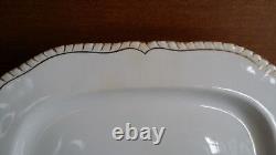 Rare Coalport Bone China England Gold & White Cirencester Platter Rectangular