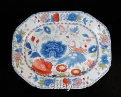 Rare c1840s English Ironstone Large Serving Platter w Grasshopper Design