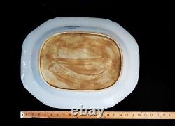 Rare c1840s English Ironstone Large Serving Platter w Grasshopper Design