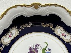 Reichenbach Echt Kobalt Porcelain 24k Gold Decorated 13 Serving Platter Dish