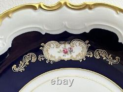 Reichenbach Echt Kobalt Porcelain 24k Gold Decorated 13 Serving Platter Dish