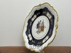 Reichenbach Echt Kobalt Porcelain 24k Gold Decorated 13 Serving Platter Dish