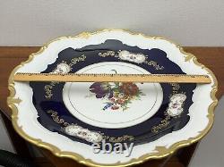 Reichenbach Echt Kobalt Porcelain 24k Gold Decorated 13 Serving Platter Dish