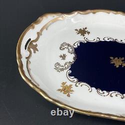 Reichenbach Echt Kobalt Porcelain 24k Gold Decorated 15 Serving Platter Tray