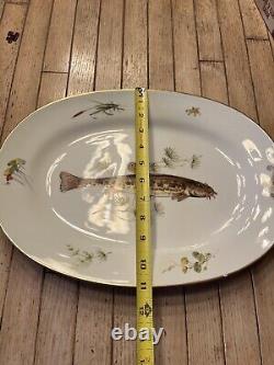 Richard Ginori Fish Quenelle Smooth Pattern China Oval Serve Platter Catfish