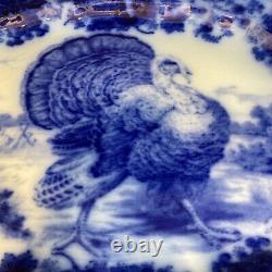 Ridgeway Staffordshire Flow Blue Turkey platter 20 MINT OLD And Gorgeous