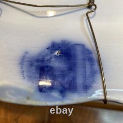 Ridgeway Staffordshire Flow Blue Turkey platter 20 MINT OLD And Gorgeous