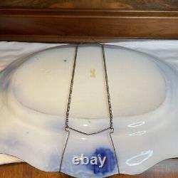 Ridgeway Staffordshire Flow Blue Turkey platter 20 MINT OLD And Gorgeous