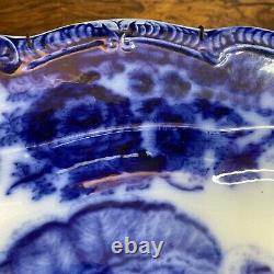 Ridgeway Staffordshire Flow Blue Turkey platter 20 MINT OLD And Gorgeous