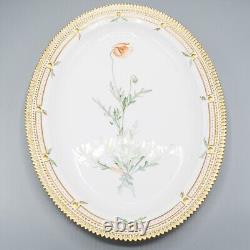 Royal Copenhagen Flora Danica Oval Serving Platter Papaver Dubium 17 3/8 3519