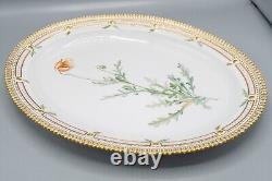 Royal Copenhagen Flora Danica Oval Serving Platter Papaver Dubium 17 3/8 3519