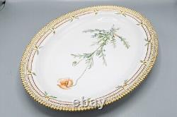 Royal Copenhagen Flora Danica Oval Serving Platter Papaver Dubium 17 3/8 3519