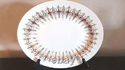 Royal Crown Derby Bone China Cherbourg Oval 13 Serving Platter Red/Gold