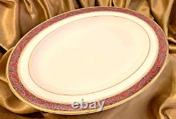 Royal Doulton MARTINIQUE 13 Oval Serving Platter Red Trim with Gold Bands H5188