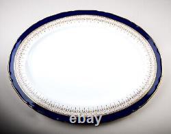 Royal Worcester Regency Blue Oval Serving Platter 16 Vintage England