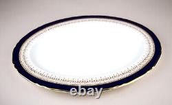 Royal Worcester Regency Blue Oval Serving Platter 16 Vintage England