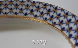 Russian Lomonosov Cobalt Blue Net Oval Serving Platter 12 x 8