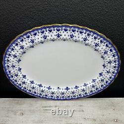 SPODE Fleur De Lys Blue GOLD Bone China England Y8008 12.5 Serving Platter
