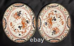 Set of 2 Antique Royal Crown Derby IMARI 3019 Oval Serving Platters 11.5