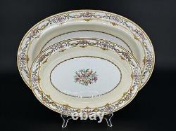 Set of (2) Minton STRATFORD Porcelain Oval Serving Platters, B1121, Yellow Rim