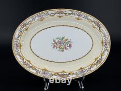 Set of (2) Minton STRATFORD Porcelain Oval Serving Platters, B1121, Yellow Rim