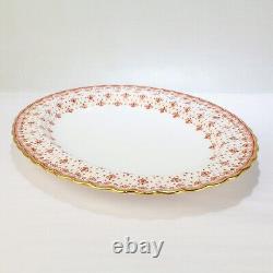 Spode Fleur de Lys Red Bone China 14 Oval Serving Platter Gold Trim Y7481 PC