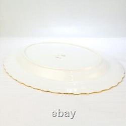 Spode Fleur de Lys Red Bone China 14 Oval Serving Platter Gold Trim Y7481 PC