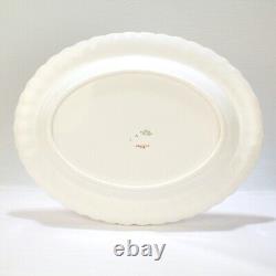 Spode Fleur de Lys Red Bone China 14 Oval Serving Platter Gold Trim Y7481 PC